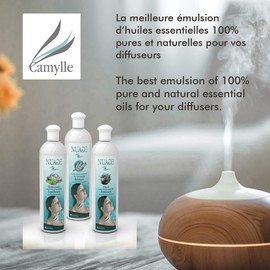 Camylle - Nuage - Emulsion of Essential Oils for Ultrasonic Nebulators - Euka/Mint - Refreshing - 250ml