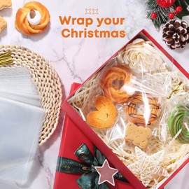 SUREHOME SUREHOME Cellophane Bags 5 x 7 In Cookie Bags 100 Pcs Cellophane Treat Bags Individual Cello Bags with Ties Clear Plastic Gift Bags Small Candy Bags for Party Favors Snack Goodie Gift Giving Packaging