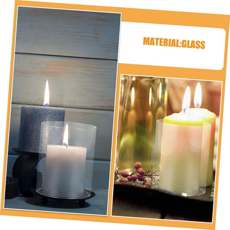 FUTUREORYY Glass Hurricane Candle Holder 4x4 Inch Windproof Candle Sleeve