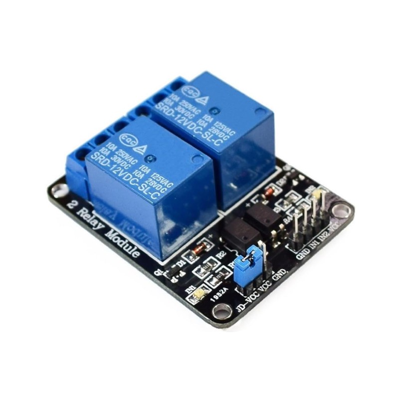 MODULO RELEVADOR DE 2 CANALES A 5V 10A LOW LEVEL