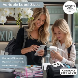 Arkscan M200 Portable Thermal Sticker Printer for Bluetooth Wireless Smart Phone Label Maker, Inkless and Rechargeable, Multiple Templates Fonts for Home, Office and Storage (Thin White)