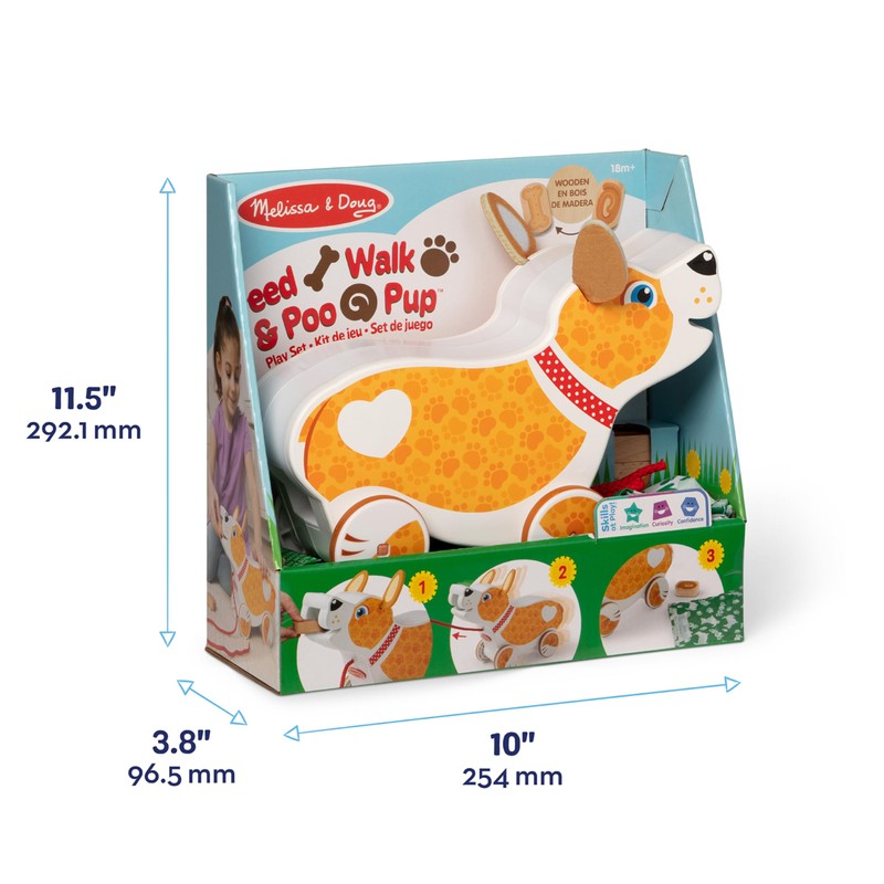 Melissa & Doug Feed, Walk & Poo Pup Wooden Preschool