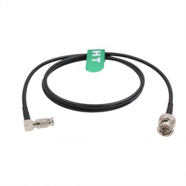 HangTon 6G SDI High Density Video Cable for Blackmagic Video Assist 4K 5 Inch Monitor DJI Lightbridge 2, Right Angle HD Micro BNC to BNC Male 60 cm