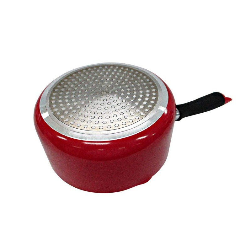 Honey Cook PR4086 Snow Flat Pot, Red/Black, 14.0 x 7.3