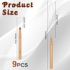 Oruola 9Pcs Hair Extension Tools, Bead Threader with Wooden Handle,Hair
