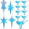 117Pcs Ceramic Christmas Tree AquaBlue Robin Bird Replacement Lights Bulbs