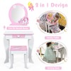 MAT EXPERT Kids Vanity Set with Stool & Mirror, Toddler