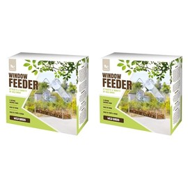 Set of 2 Clear Plastic Bird Window Feeder with 3 Strong Suction Cups for Small Birds