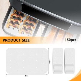 Pack of 150 Non-Stick Baking Paper for Hot Air Fryer (White)