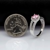 Uloveido Rhodium Plated Brass Round Cut Pink CZ Zircon Crystal