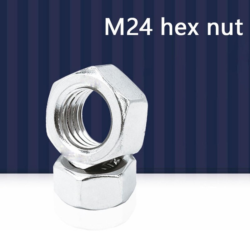 2Pcs M24 Hex Nut Stainless Steel Metric Thread Hex Lock