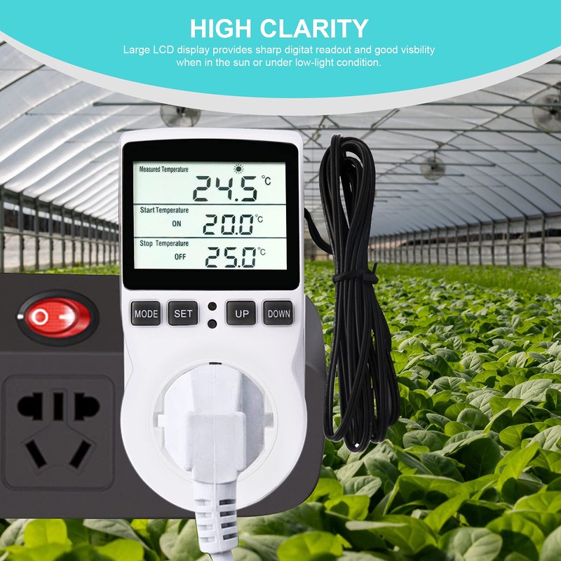 RUIZHI Digital Temperature Controller Sockets Heating Cooling Thermostat 250 V
