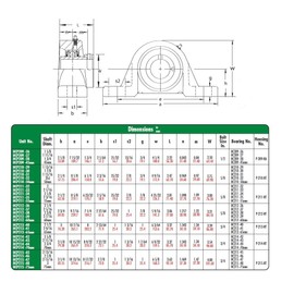 Peer Bearing HCP209-28-TRL Pillow Block, Standard Shaft Height, Wide Inner Ring, Relubricable, Eccentric Locking Collar, 2 Triple Lip Seals, Cast Iron Housing, 1-3/4" Bore, 2-1/8" Shaft Height, 5-3/4" Bolt Center