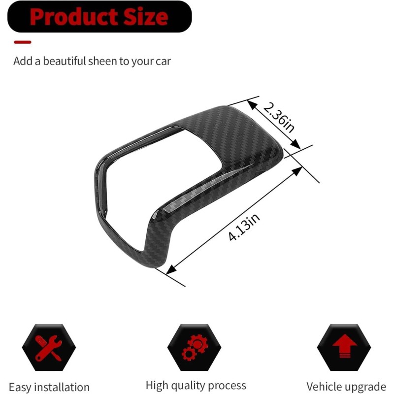 CheroCar Carbon Fiber Gear Shift Knob Cover Trim Decorative For