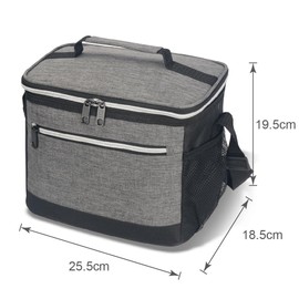 EAGLEMATE BPA Free Insulated Lunch Bag for Adults – Leakproof Thermal Lunch Box Tote with Shoulder Strap, Reusable Soft Cooler for Men Women Work School Picnic Office Travel (Gray)