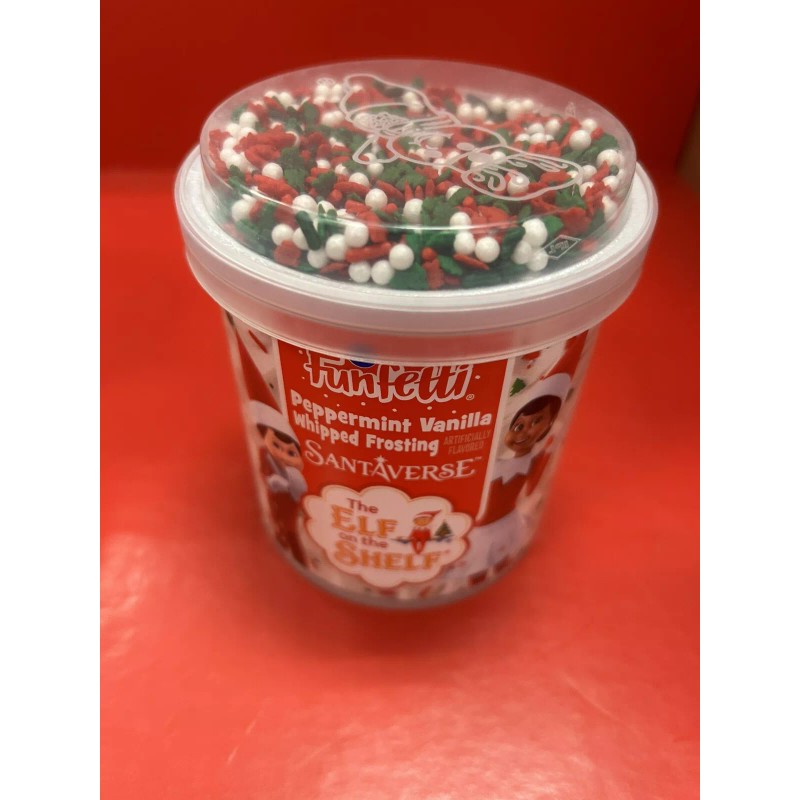 PILLSBURY Funfetti Elf On The Shelf Peppermint Vanilla Whipped Frosting