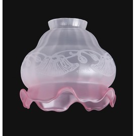 B&P Lamp® Ruby Tint Art Nouveau Etched Fixture Shade