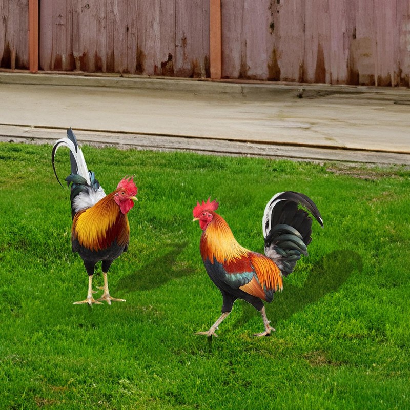 Metal Chicken - Chicken Metal Garden Art,Spring Outdoor Decorations, Set