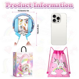 AXFEE Children's Headphones, Bluetooth, Girls' Cat Ear Headphones, Over-Ear with LED Light, Foldable Stereo Headphones, Wireless, Headphones Children with Microphone, Micro SD/TF for Mobile