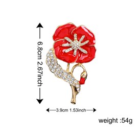 Best badge We will Remember them 2021 Red Enamel Poppy Flower Brooch Badges Lapel Pins Memory Day Veterans Military Memorial Poppy Pins, Small, Enamel, Small, enamel