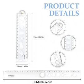 8Pcs Folding Ruler 15cm/30cm Foldable Ruler Precise Clear Geometric Shape Rulers Measuring Tools for Kids School Office