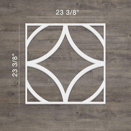 Ekena Millwork 23 3/8"W x 23 3/8"H x 3/8"T Large Crosby Decorative Fretwork Wall Panels in Architectural Grade PVC