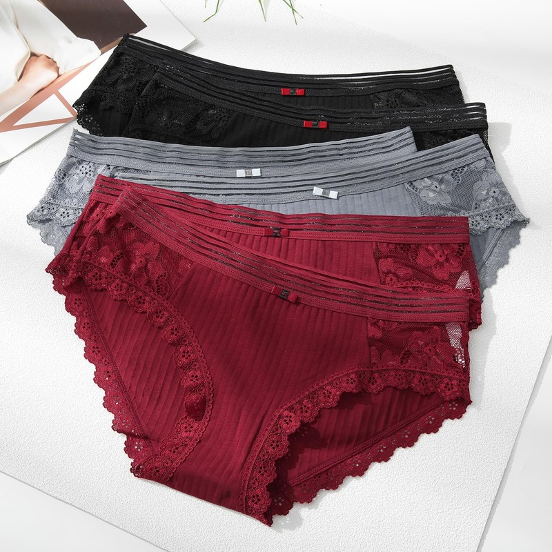LEVAO Womens Underwear Cotton Hipster Panties Breathable Bikini Multipack S-XL