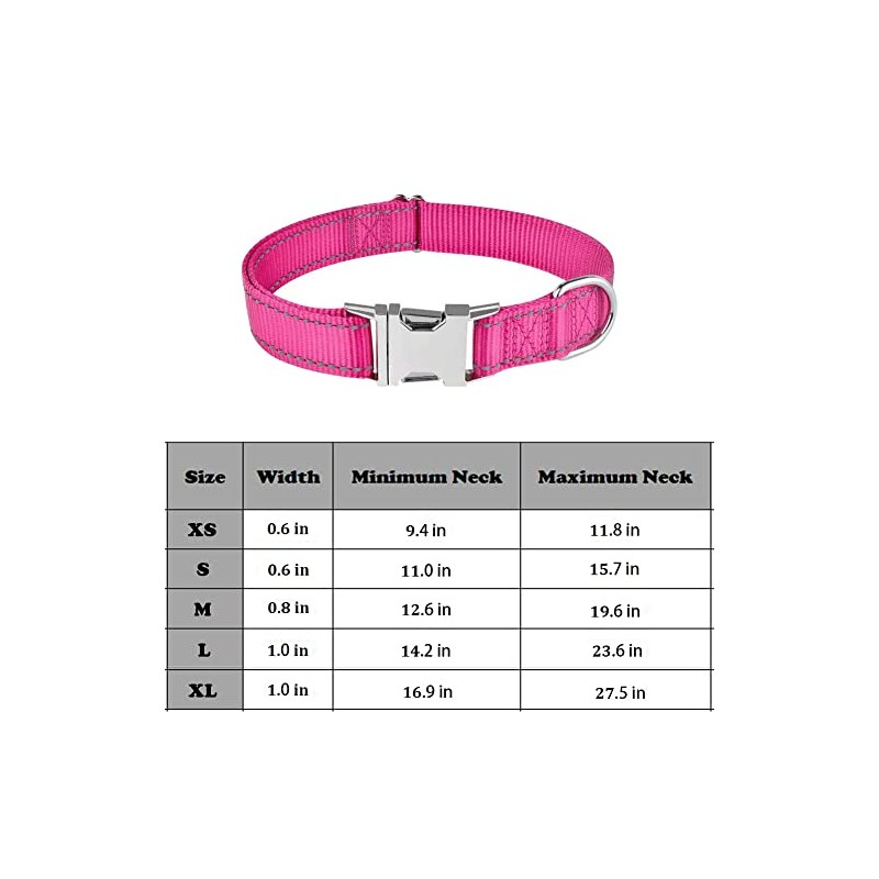 Love Dream Collar reflectante para perro con hebilla de metal,
