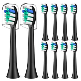 Toothbrush Heads Replacement Compatible with Rtauys S5 Sonic Electric Toothbrush, 10 Count, Black