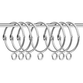 C.M. Curtain Ring, Sliding Ring Opening Design, Curtain Ring Hook, Inner Diameter 1.5 inches (38 mm), 30 Pieces Silver