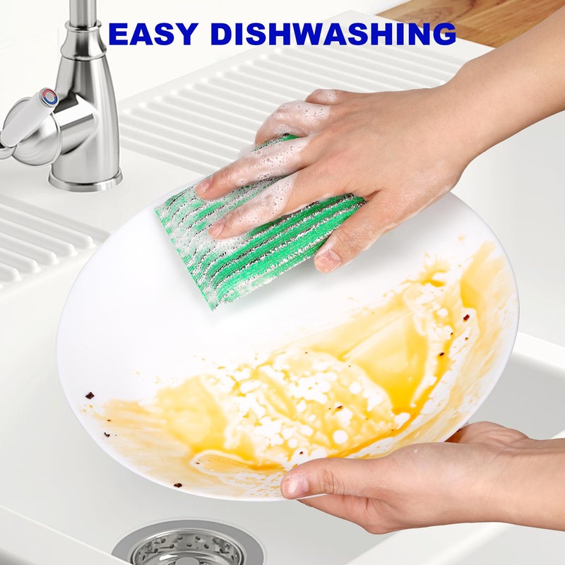 ovwo Premium 12-Pad Sponges Kitchen - Upgraded Dish Sponge, Scrubber,