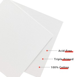 PHOENIX Painting Canvas Panels 8x8 Inch, 12 Value Pack - 8 Oz Triple Primed 100% Cotton Acid Free Square Canvas Boards for Painting, White Blank Flat Canvas Boards for Acrylic, Oil Paints