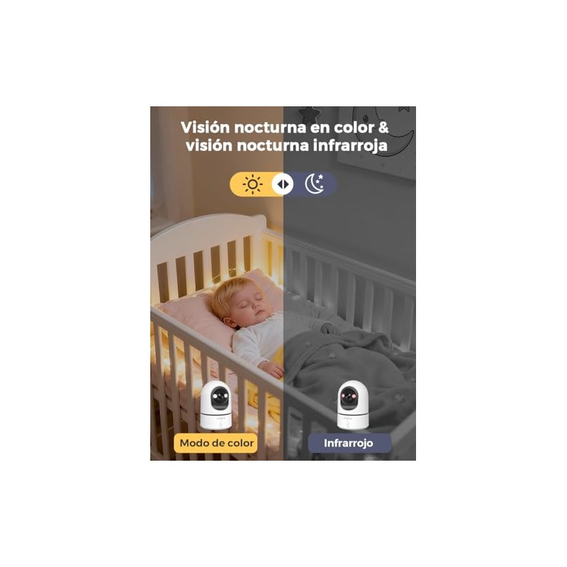 ANBIUX 2.4GHz WiFi 2K Camara de Seguridad Interior