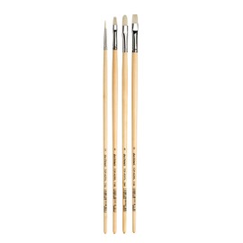 da Vinci Oil & Acrylic Series 5225 Top Acryl Long-Handled Paint Brush Set, Multiple Sizes, 4 Brushes (Series 7182, 7482, 7782)