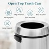 WELYFE 17 Gallon Open Top Trash Can, Round Stainless Steel