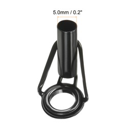 PATIKIL 5.0mm Tube Dia Fishing Rod Tips Repair Kit, 3pcs Stainless Steel Black Guide Ring for Saltwater Freshwater Fishing
