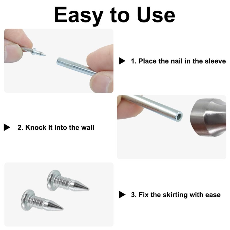 Zorfeter 100 PSC Double-Head Seamless Nails, Bonus 1PCS Sleeve Tools