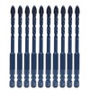 10Pcs Cross Spearhead Drill Bit Carbide Bits with 1/4in Hex