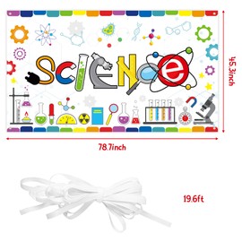 ANGOLIO Chemical Science Backdrop Banner Decorations - Extralarge Chemical Science Themed Background Science Lab Background for Kids School Lab Science Supplies Birthday Party Photo Props