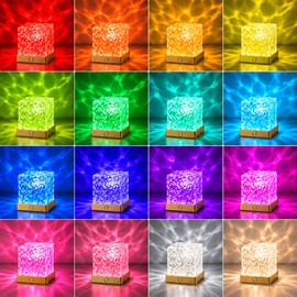 RGB Water Ripple Projector Light for Ambient Lighting – 16 Colors with Remote Control for Bedroom, Home Office & Living Room