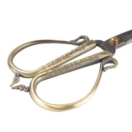 Antique Style Heirloom Craft Embroidery Scissors w/Decorative Cast Handles Classic Chinese Look 3 Piece Set - Silver, Bronze, Copper - BambooMN