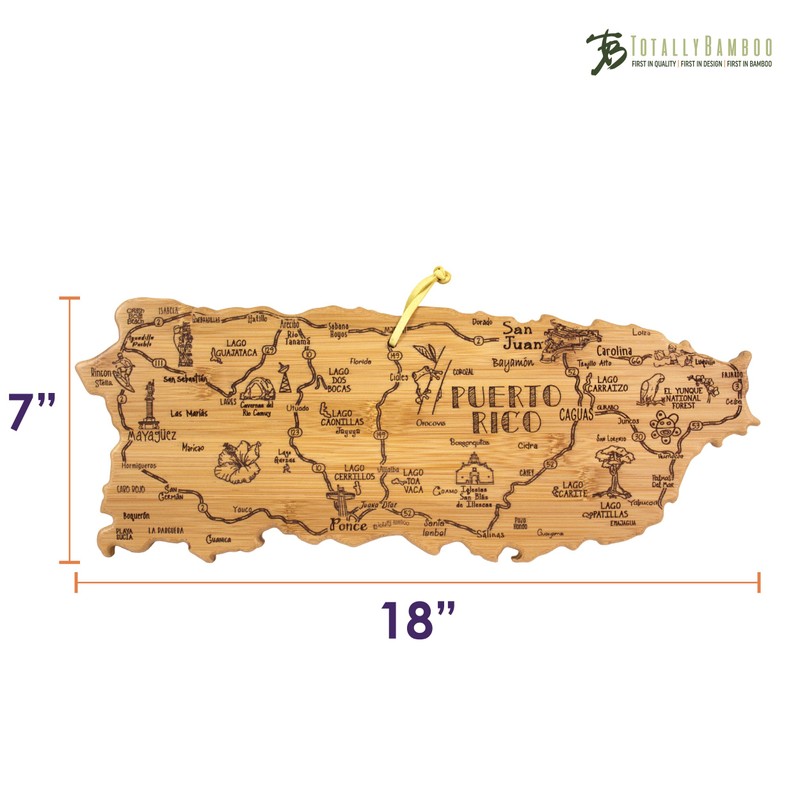 Totally Bamboo Puerto Rico Destination Bamboo Serving and Cutting Board