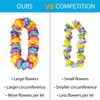 4 Pack Thickened Rainbow Hawaiian Leis Floral Necklace with 4