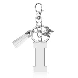 Ximalun Letter Keyring Initial Letter A-Z Keyring for Women Girls Initial Letter Pendant with Key ring Alphabet Initial Letter Keychain Letter Keyring Charm for Key Purse Handbag Backpack