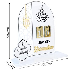 Fidqiog Ramadan Calendar, 2025 New Ramadan Advent Calendar for Countdown, Ramadan Calendar for Kids, Eid Decorations Gift for Home (White)