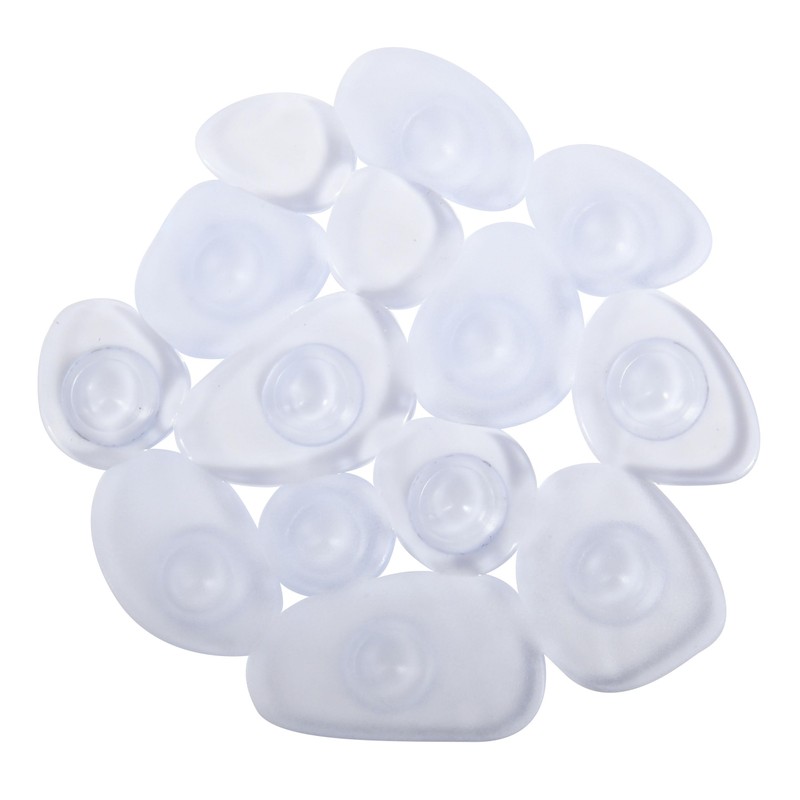 MSV PVC Non-Slip Pebbles Bath Mats, Transparent, Set of 4