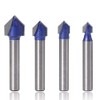 Mesee 4 Pieces 90 Degree V Groove Router Bit Set,