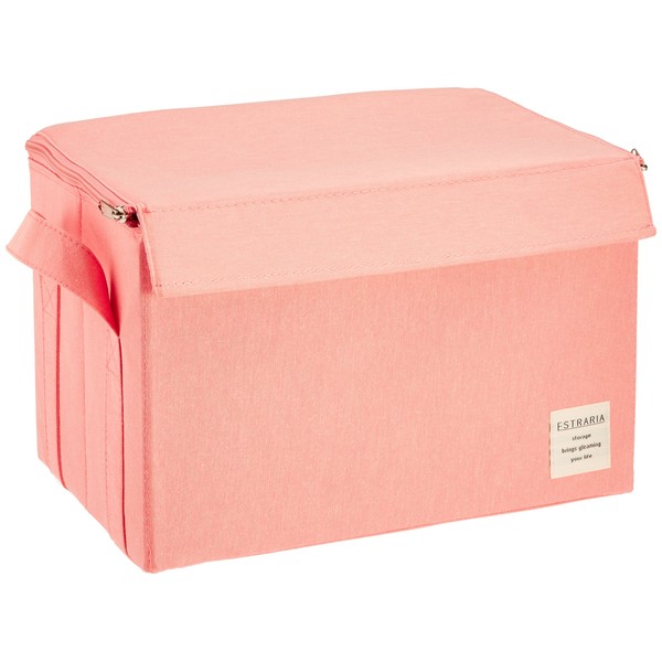 ESTN-CBM-PK Toyo Case Strelia Naturure Storage Box with Lid, Size M Size (W x D x H): 13.0 x 8.7 x 8.7 inches (33 x 22 x 22 cm), Pink