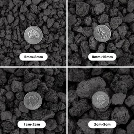 Onlyfire Black Lava Rock 10 Pounds Volcanic Lava Stones for Indoor Outdoor Fire Pits Fireplaces Gas Grill and Landscaping, 0.4-0.8 Inch