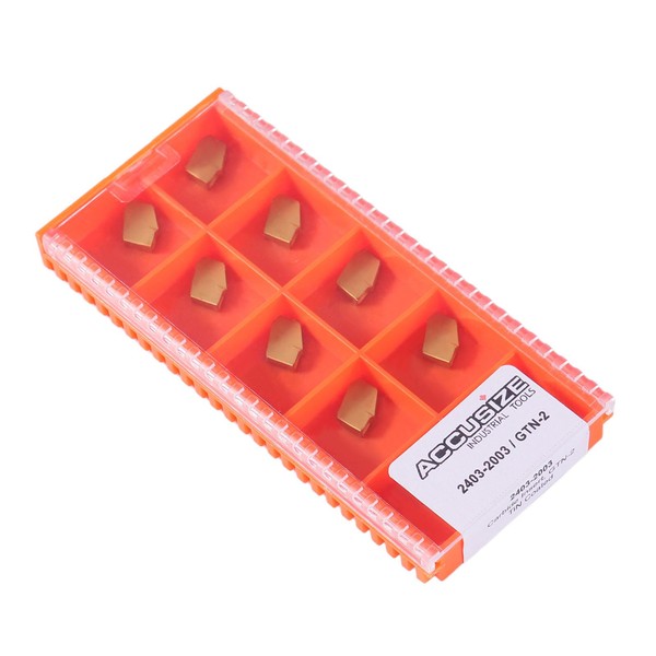 Accusize Industrial Tools Gtn-2 Tin Coated Carbide Grooving Parting Inserts,